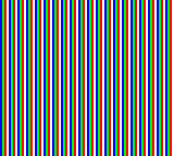 Vertical stripes of red, green, blue, and white