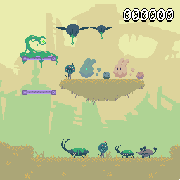 Cropped screenshot of Star Anise and some critters, all pixel art